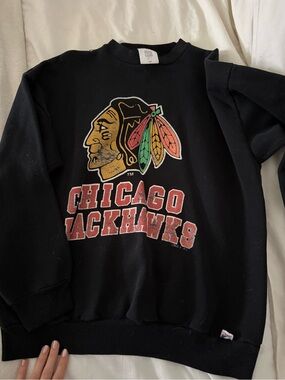 Vintage Chicago Blackhawks Black Crewneck Sweater